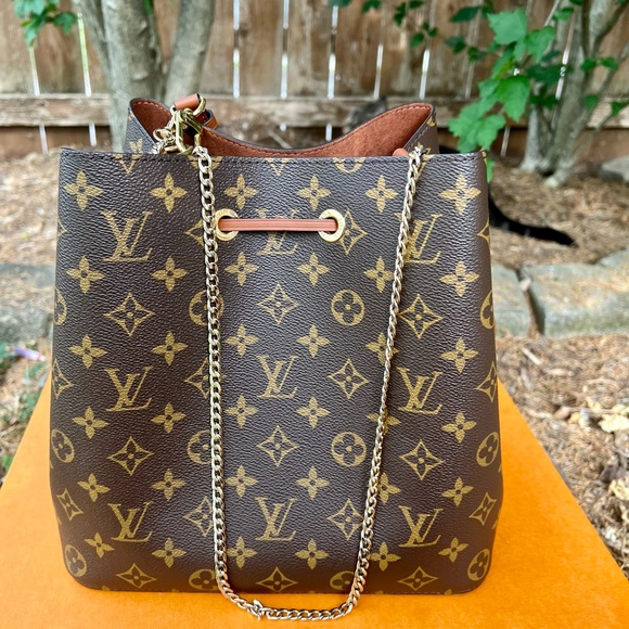Louis Vuitton NeoNoe MM bucket bag Caramel Beautiful Receipt Shoulder Crossbody - Picture 3 of 16